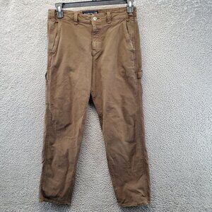 A&F Abercrombie & Fitch Stretch Denim 30X30 Utility 90s Straight Jean Dark Brown